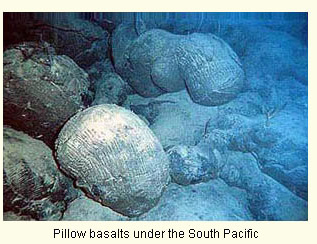 Pillow basalts on the south Pacific seafloor courtesy of NOAA